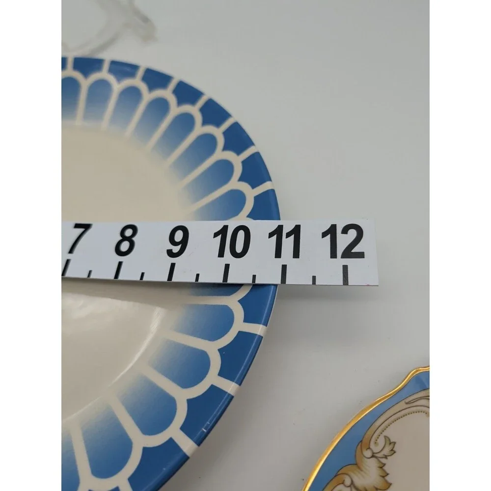 Martha Stewart Macy's Lorraine Stencil Dinner Plate Gerbera Cobalt Replacement